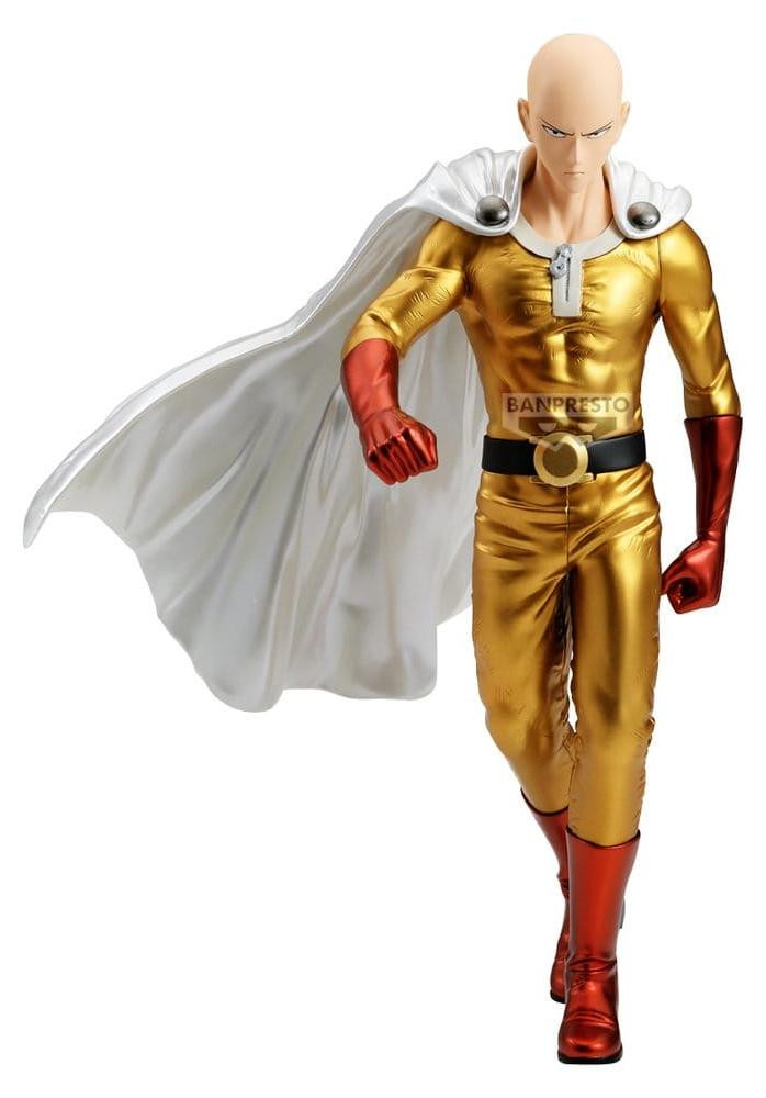 Banpresto Grandista One-Punch Man Saitama PVC-figuur metalen versie, Hoogte: 27 cm