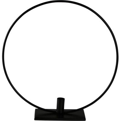 Kerzenhalter AM DESIGN "Kerzenständer Ring", schwarz, H:39cm Ø:38cm, Metall, Kerzenhalter, Kerzenhalter, Stabkerzenhalter aus Metall, Höhe ca. 39 cm