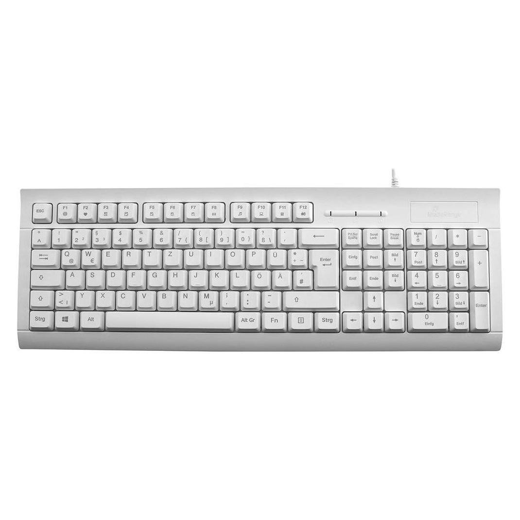 MediaRange TASTATUR QWERTZ KABEL MROS116 SmartCard weiss/hellgrau (DE, Kabelgebunden) (MROS116)
