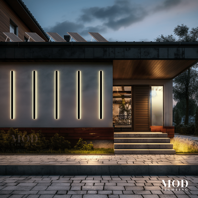 "Haylen (Solar)   Waterproof Solar Wall Light   2 Colors / 24""   Outdoor Lighting   Ceiling Lights   MOD LIGHTING"
