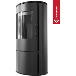 Kaminofen aus Stahl KRATKI ROLLO Ø 150 7 kW schwarze Thermotec-Auskleidung Satz