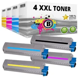 Druckfuxx, Toner, SET 4 XXL Toner Patronen für OKI MC853DN MC853DNCT MC873DNC MC873DNX M