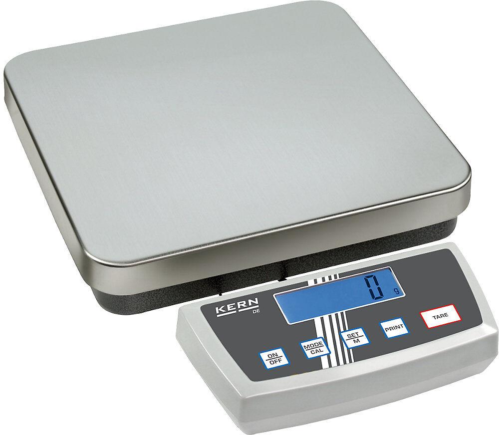 Plattformwaage, Zweibereichswaage, Wägebereich bis 6 kg, Ablesbarkeit 1 / 2 g, Wägeplatte 318 x 308 mm KERN
