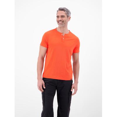 T-Shirt LERROS "T-Shirt mit Rundhalsausschnitt und Knopfleiste", Herren, Gr. 3XL, vivid rot, 100% Baumwolle, Rundhals, Shirts T-Shirt