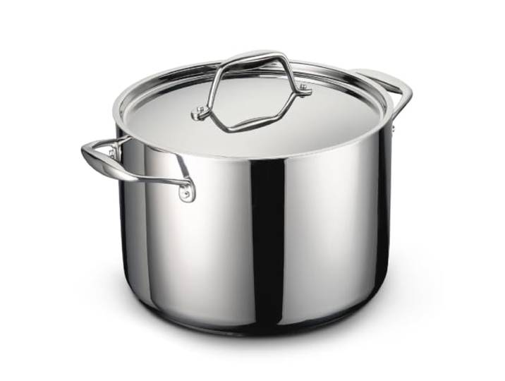 Tramontina Signature Tri-Ply Clad Edelstahl 8 Quart Suppentopf mit Deckel, Induktionsfertiger Pastatopf, Spülmaschinenfest, NSF-Zertifiziert, Made in Brazil