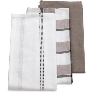 Kela Geschirrtuch Pasado 45 x 65 cm, 100% Baumwolle, taupe-weiß, 3 Stück