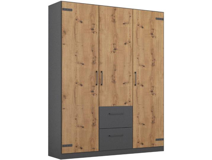 rauch Drehtürenschrank Holmes im Industrial Style, mit Schubkästen, mit oder ohne Spiegel