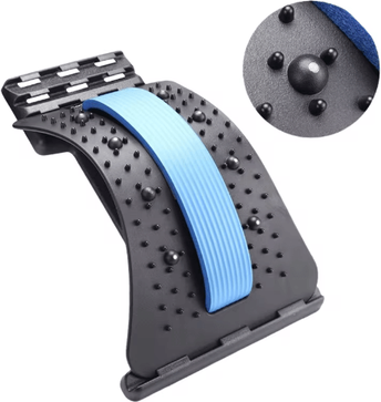 Inspire Picks Adjustable Back Stretcher For Lumbar Support Spine Alignment & Pain Relief blue