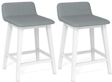 Costway 24 Inch Counter Height Bar Stools Set of 2 with Low Back-White