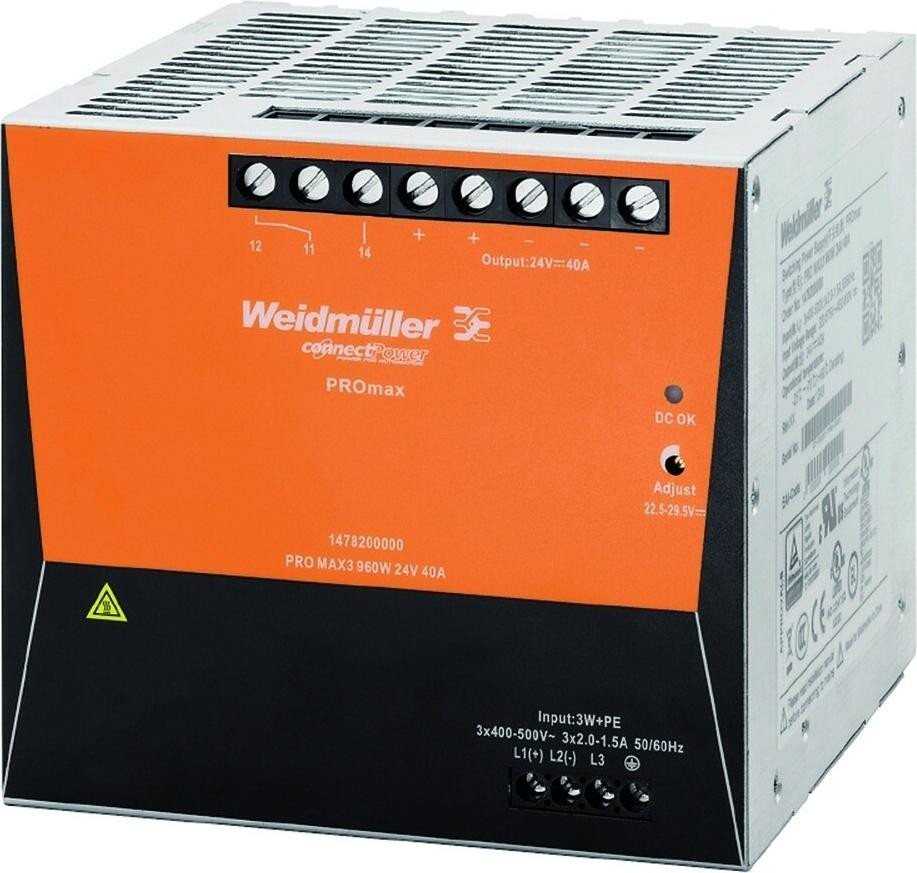 Weidmüller PRO MAX3 stroomvoorziening, 960W, 24V, 40A