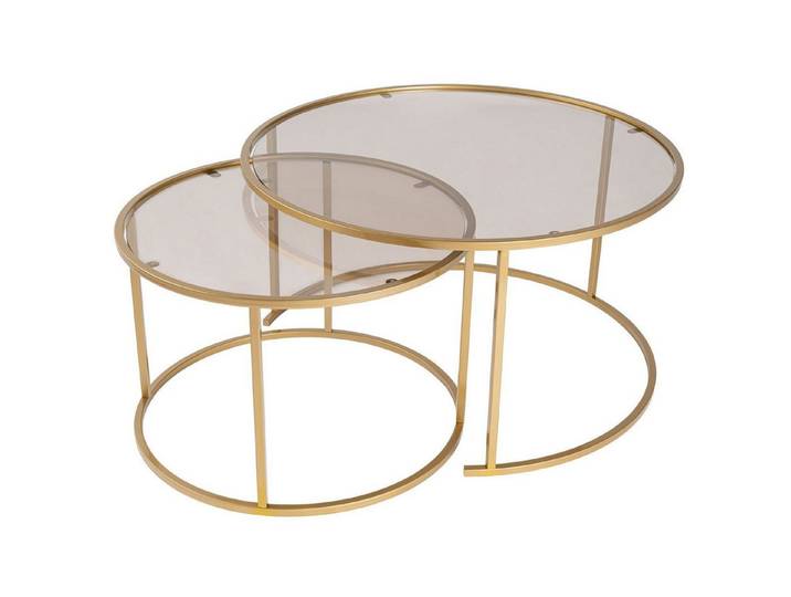 Skye Decor Couchtisch Aurum (Set, 2-St., 2 Tische), Runde Glasplatten