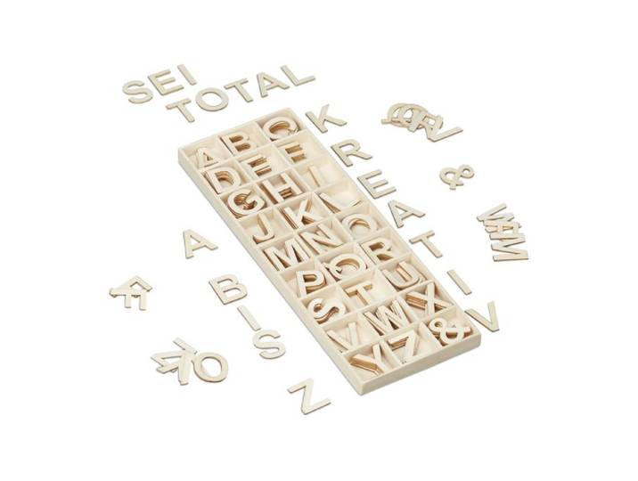Relaxdays Houten letters alfabet 162-delig