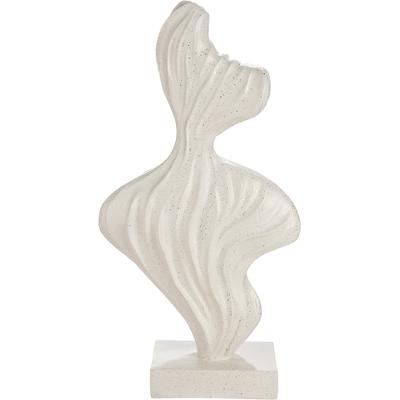 Skulptur CASABLANCA BY GILDE "Skulptur Structo creme", weiß (creme), B:24cm H:45cm T:10,5cm, Kunstharz, Dekofiguren, Strukturskulptur abstrakte Deko modernes Kunstobjekt Designskulptur