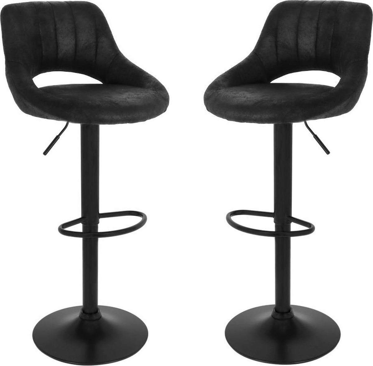 Alora 4 You Barkrukken set van 2 Industrial Zwart