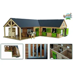 Kids Globe Farming Horse Eckstall mit 3 Boxen und Abstellraum 1:25