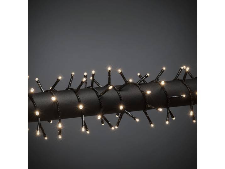 KONSTSMIDE LED-Lichterkette, Energieeffizienz: E, schwarz, Dioden 400 Stk. Flammen 400 Stk., Gesamtlänge 11,78m, Lichterketten, Micro LED Compactlights, 400 warm weiße Dioden, LED-Lichterkette