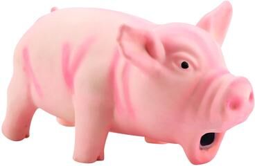 Happy Pet Pantry Oink Play Latex Pig Dog Toy Interactive Dog Squeaky Toy For Chewing & Play pink