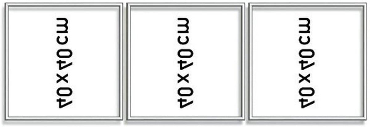 Triptychon Lijst met Aluminium Frame in Mat Zilver, 120 x 40 cm