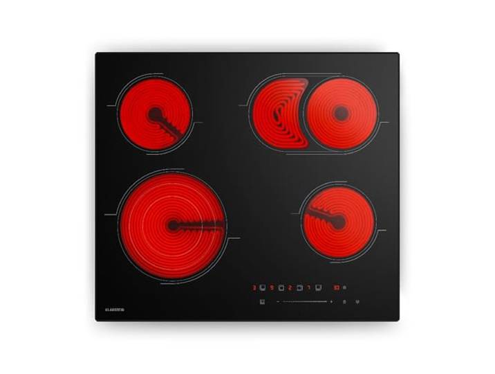 Klarstein Plaque Vitrocéramique 4 Feux - 60 cm\, 6700 W\, Commande Tactile\, Minuterie\, Sécurité Enfants\, 9 Niveaux\, Surface Verre\, Table de Cuisson Vitrocéramique Moderne