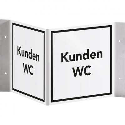 Schild I Tür-Nasenschild Kunden-WC, Kunststoff, 150x150mm