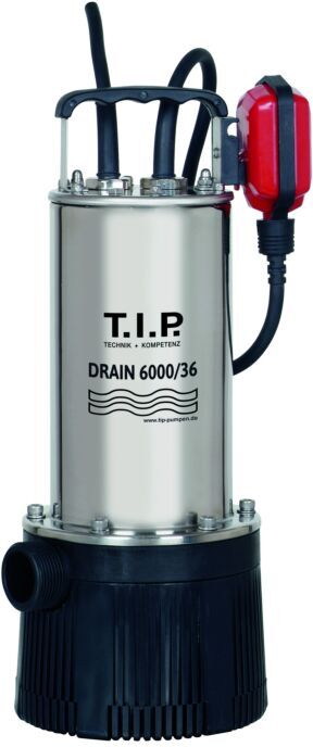 T.I.P. Drain 6000/36 Tauchdruckpumpe - Edelstahl 30136, 6.000 l/h, 34 m Förderhöhe , bis 4 Beregner, für Regentonne/Zisterne