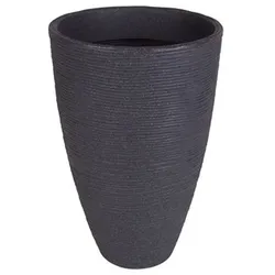 Rillentopf anthrazit Pflanzkübel Blumentopf Vase Terrasse Balkon Garten Deko Anthrazit