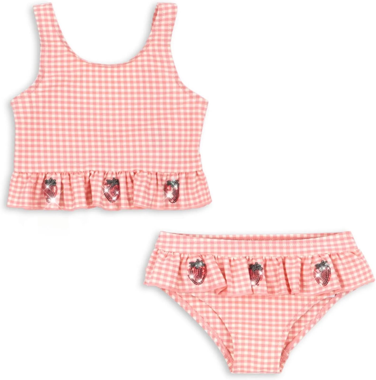 Konges Sløjd Maillot de Bain Etta Carreaux Fraises Rose 12 mois