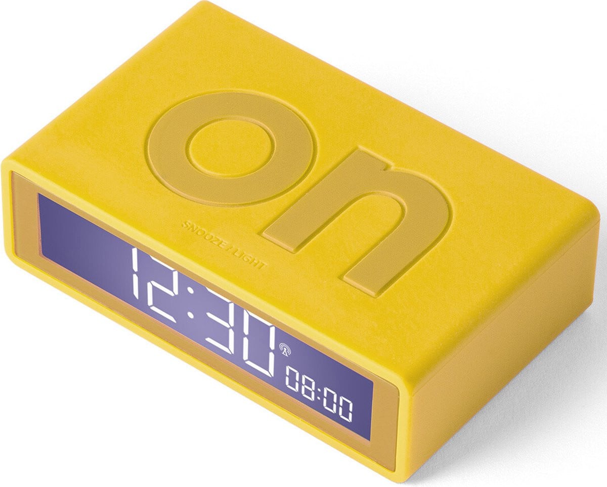 Lexon Flip Classic digitale omkeerbare wekker - Geel