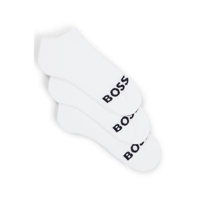 Sneakersocken BOSS "3P AS Logo CC W", Damen, Gr. 35-38, weiß (weiß 100), Baumwollmischung, unifarben, elastisch, Socken Sneakersocken, mit BOSS Logoschriftzug