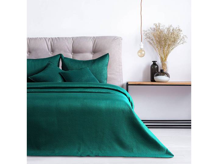 Couverture 240 x 260cm Vert/Vert foncé Satin