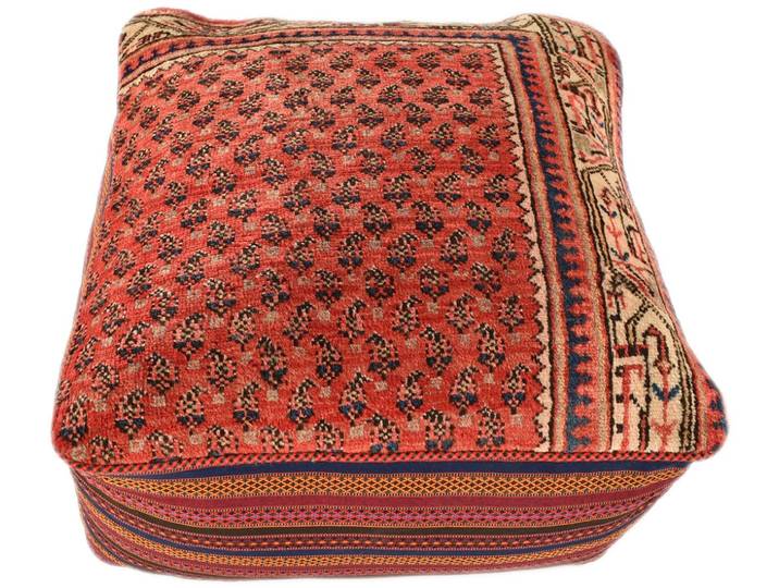 KUHFELL online & NOMAD Pouf ORIENT KELIM POUF SITZKISSEN BODENKISSEN FUßHOCKER 60 x 60 x 30 cm