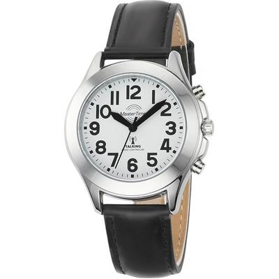 Funkuhr MASTER TIME "Sprechende Funkuhr", schwarz, Armbanduhren, Damen, Funkuhr, Armbanduhr, Quarzuhr, Damenuhr