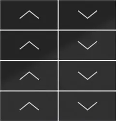 Hager WAK7158BG Abdeckung Tastsensor KNX Secure, 8fach, UP/DOWN, A.x/C.x, n.schwarz gl