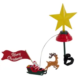 WellHome - LED-Weihnachtsbaumspitzenstern mit Musik und drehbarem Schlitten