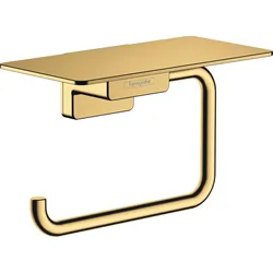 hansgrohe AddStoris Toilettenpapierhalter, mit Ablage, 41772990, Farbe: Polished Gold Optic