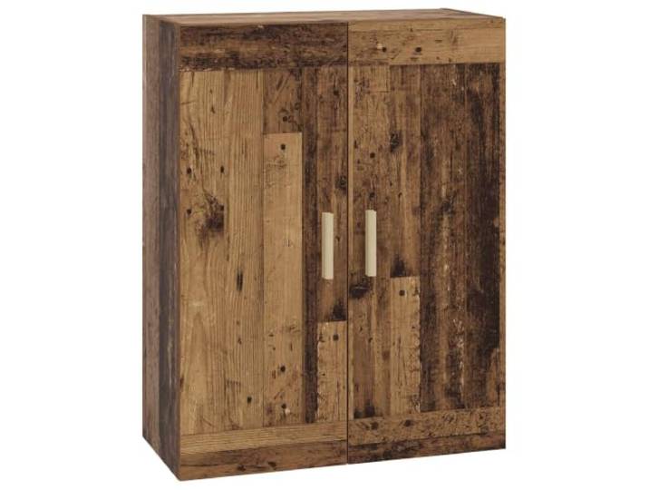 Wandschrank Altholz mit Türen und Regalen für Wohnzimmer Wandmontage, 90° Tür, umkehrbare Tür, Plattenregale, Pflanzenholz, Wohnzimmer, Büro