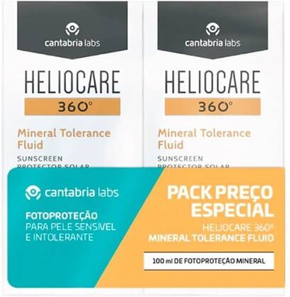 Heliocare 360 Fluido Mineral Tolerance SPF50+ 50ml x2