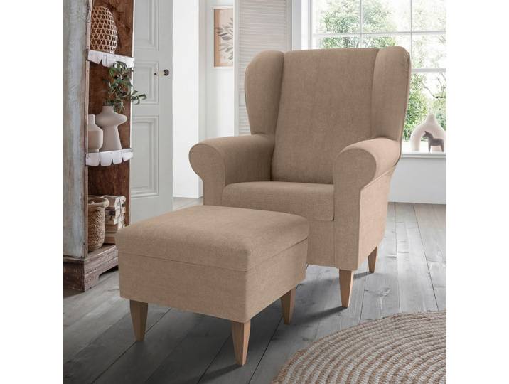 Livetastic Sesselset Asino, Hellbraun, Holz, Buche, Uni, 80x102x86 cm, Stoffauswahl, Wohnzimmer, Sessel, Sonstige Sessel