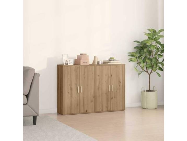RJPLMFV Anrichte mit 2 Türen, Eiche, 60 x 31 x 84 cm, Holz Möbel mit Innenablagen, Bargriffe, für Esszimmer und Wohnzimmer