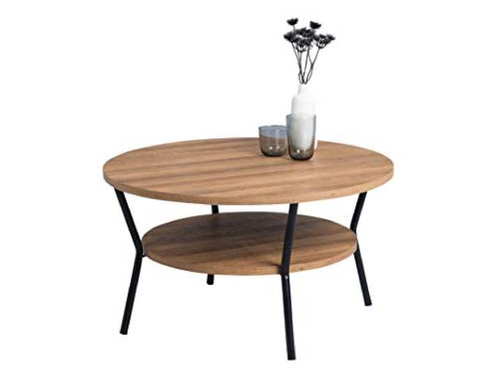 M2 Kollektion Aurora - runder Couchtisch Ø 80 cm, Höhe 45cm Eiche-Optik