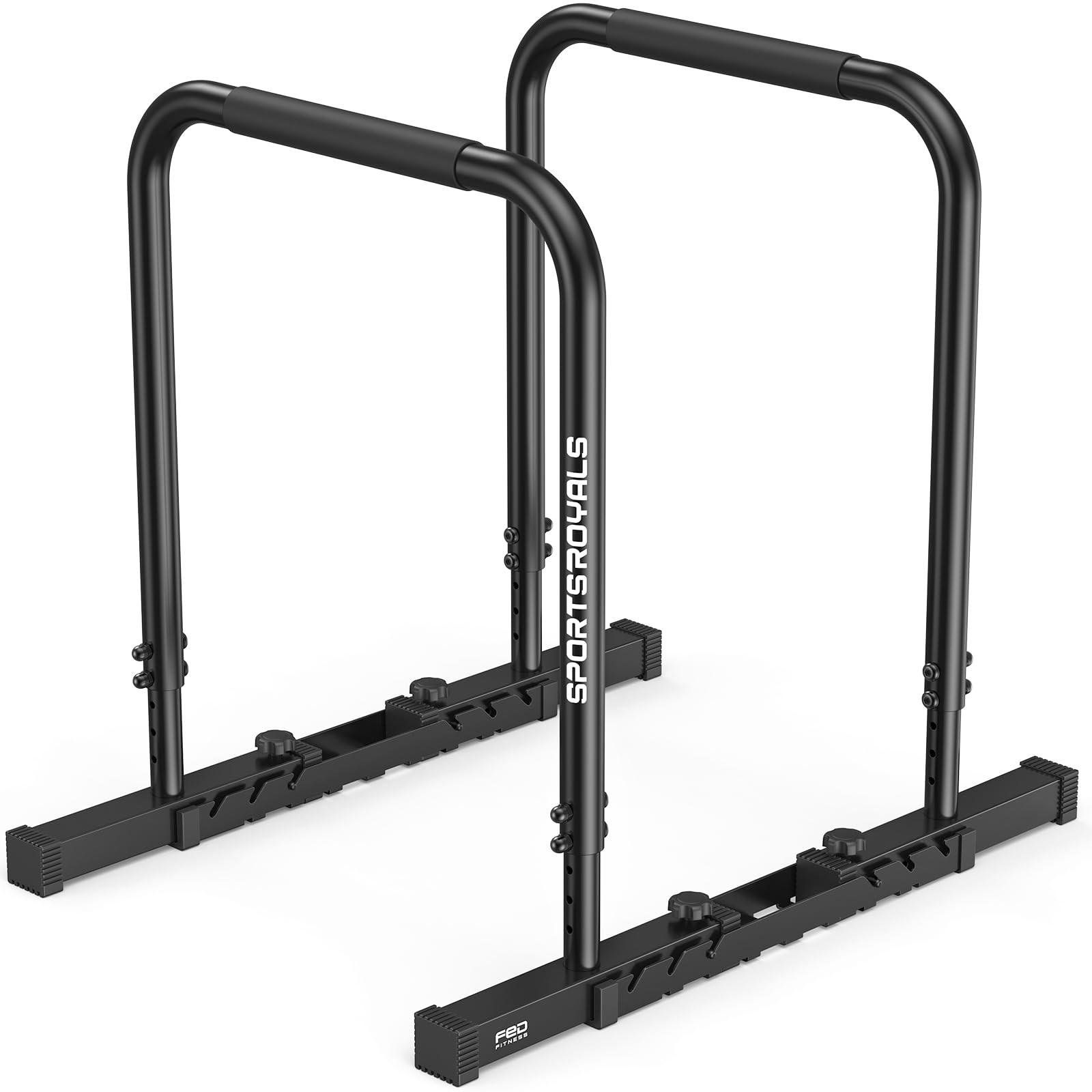 Tauchbare Station - Verstellbar - Robuster Kohlenstoffstahl - Schwarz - Für Heimfitnessgeräte und Calisthenics
