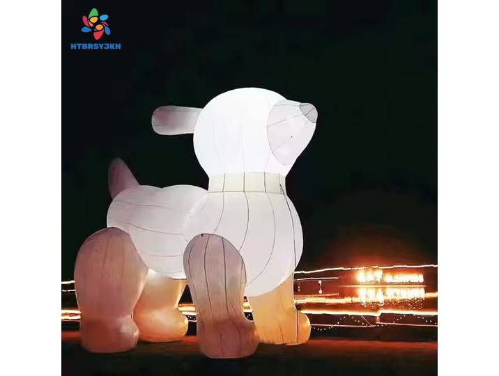 2025 nouveau chien gonflable géant personnalisé Anima grand modèle de chien de chiot gonflable de dessin animé d'animal blanc pour la publicité