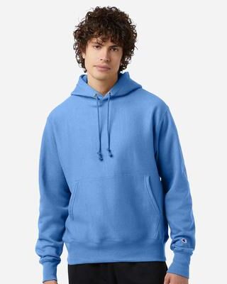 Champion S1051 Reverse Weave Hooded Sweatshirt in Light Blue size Medium S101