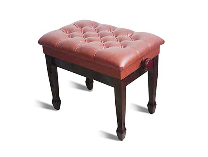 iumLeap Klavierhocker, verstellbare Klavierbank mit Notenfach, moderner Klavierhocker mit gepolstertem Sitz für Zuhause und Profis, Rotbraun (Rotbraun)
