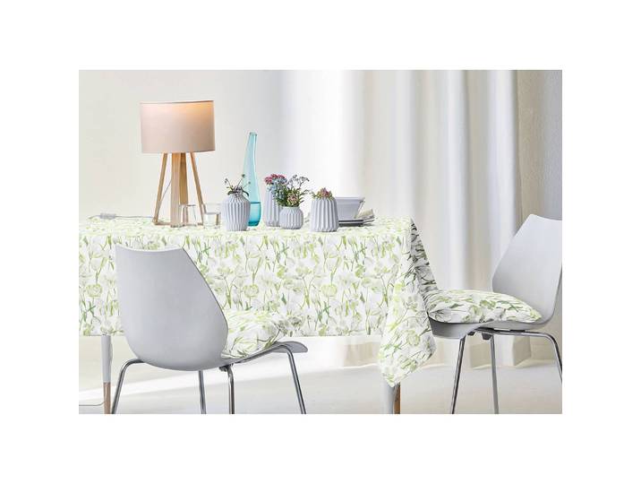 Housse de coussin 6449 Blanc/Vert clair 49 x 49cm Tissu mélangé