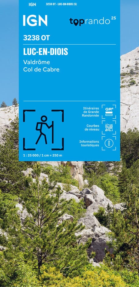 Carte de randonnée IGN TOP 25 n° 3238 OT - Luc en Diois, Valdrôme & Col de Cabre