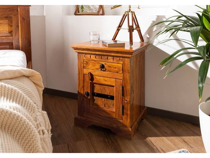 Table de nuit 45x40 Acacia laqué Miel OXFORD #270