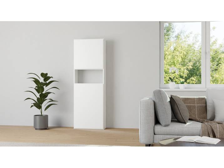 Hohes Regal skandinavischer Stil MDF Beschichtet MDF Weiß matt