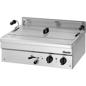 Bartscher Fritteuse BF 21E, 101412, XXL, 6800 Watt, Edelstahl, mit Ablasshahn, 21 Liter