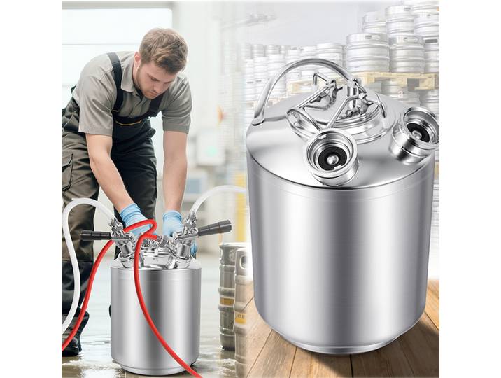Fût de nettoyage de bière à 2 têtes, Kit de nettoyage de ligne de bière de 2,5 gallons/10L, fût de lavage, lance de fût de bière de Type A/G/S/D pour choisir, Kit de brassage à domicile
